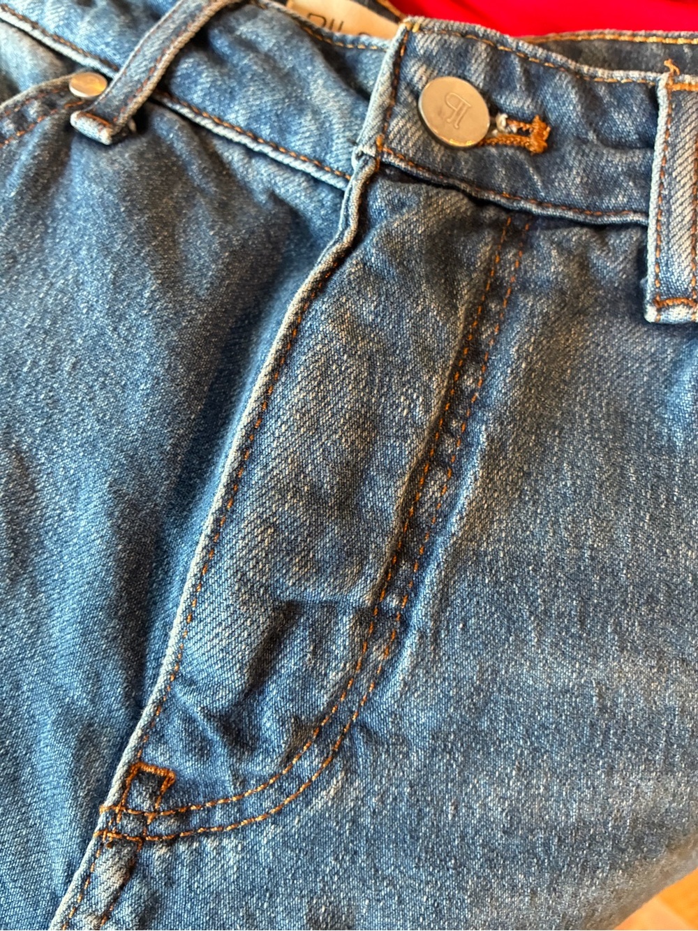 Pilcro Anthropologie High Rise Cuffed Denim Shorts Size 28 Medium Wash - Picture 5 of 6